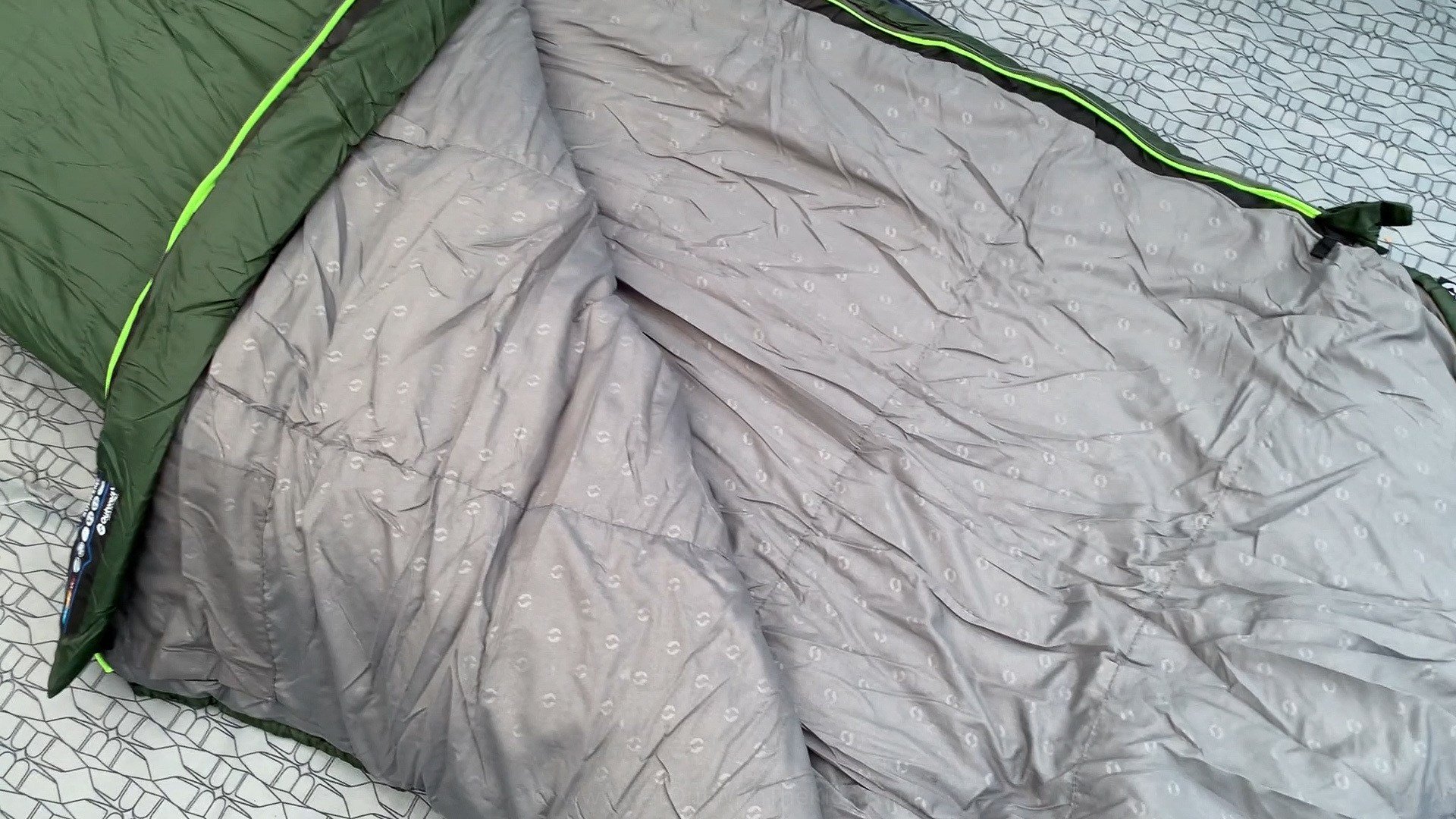 Inside the sleeping bag