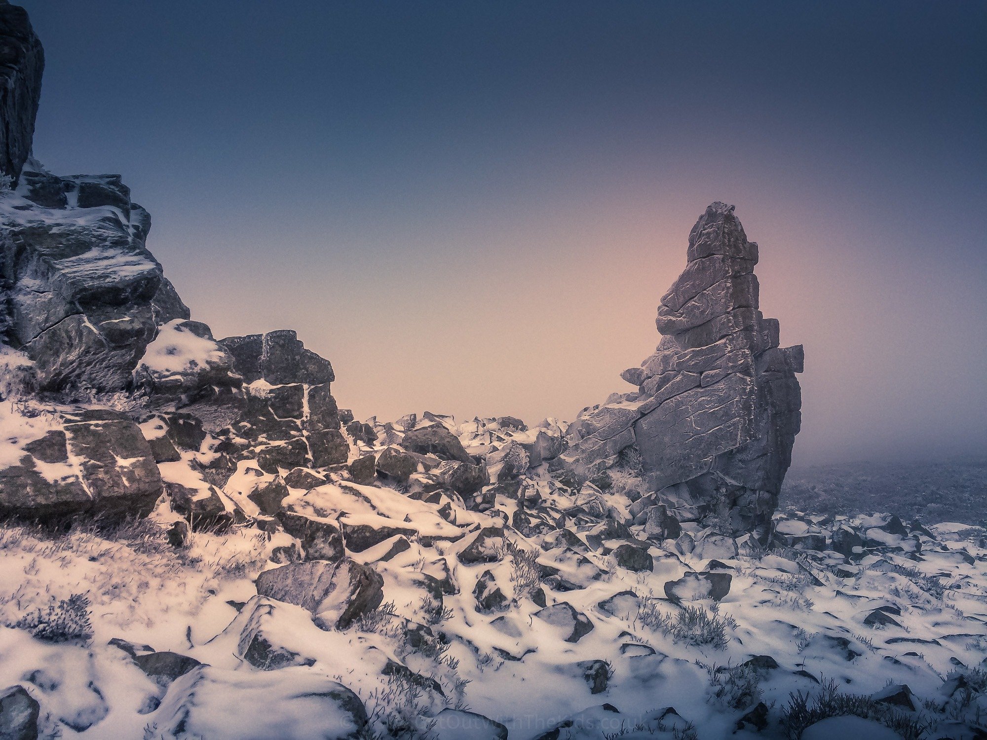Snow covered on the Stiperstones