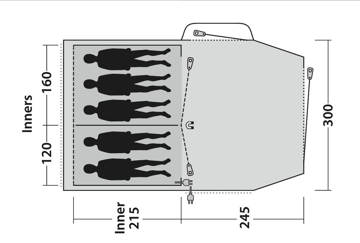 Outwell Springwood 5 tent layout