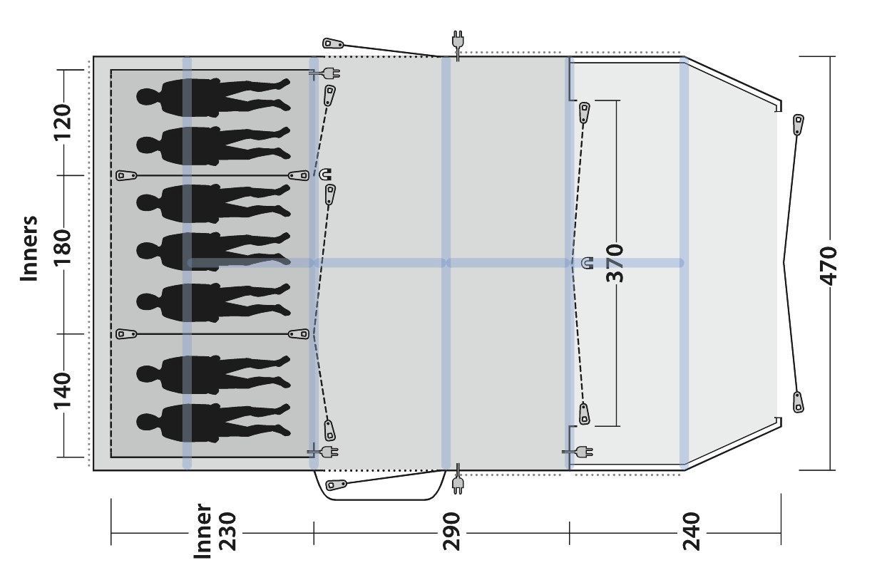 Outwell Knoxville 7SA Tent Layout