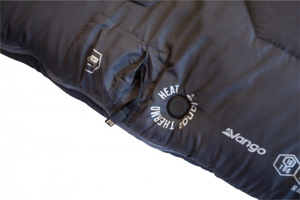 A close-up view of how you power the Radiate sleeping bag