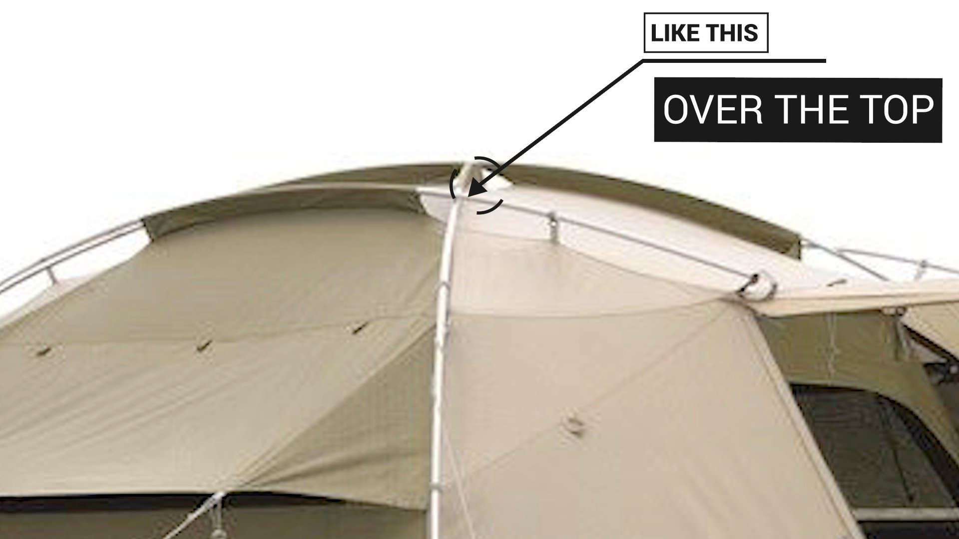 Tent poles pitched correctly