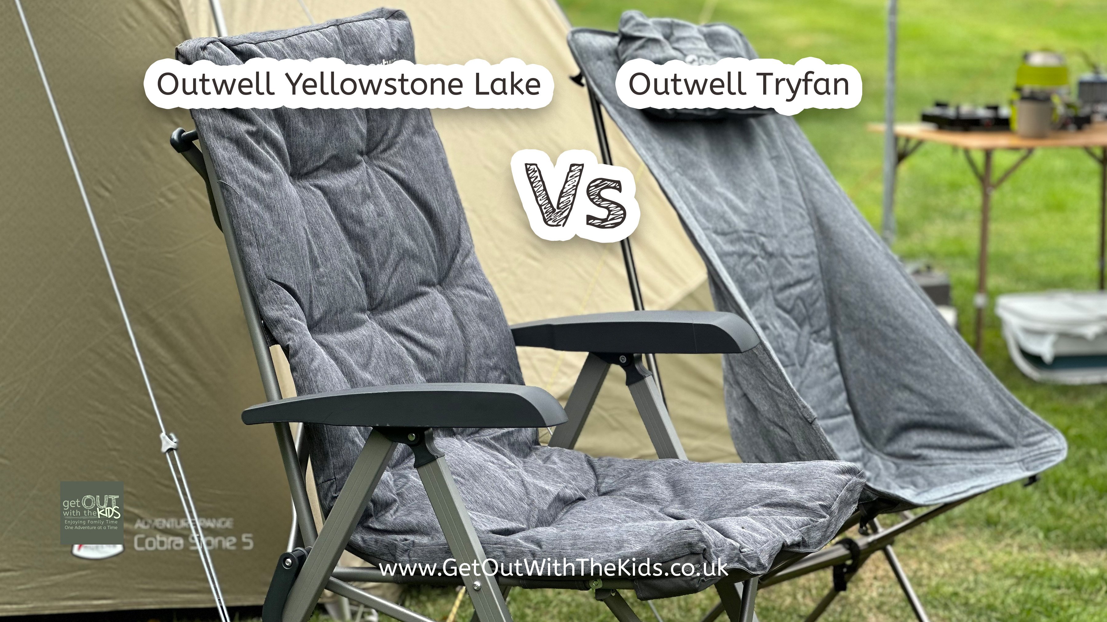 Outwell Yellowstone Lake and Outwell Tryfan Chairs next to each other