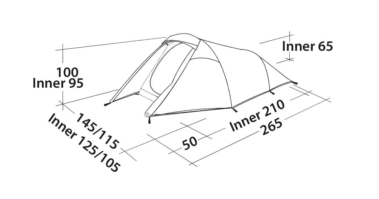 Easy Camp Energy 200 Compact Tent Dimensions