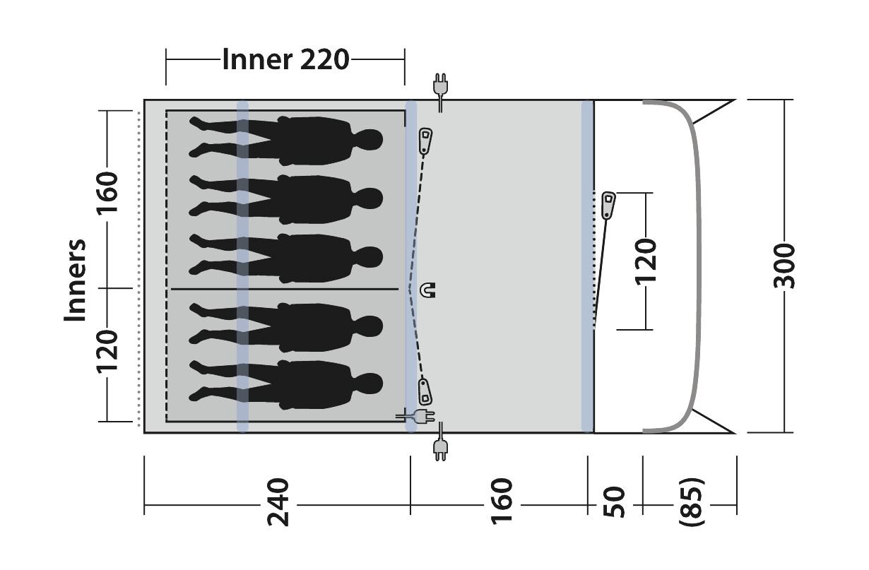 Diagram of the Outwell Sunhill 5 Air tent's layout